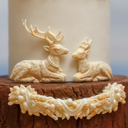 Silicone mold Katy Sue Sitting REINDEER 2 patterns