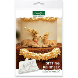 Silicone mold Katy Sue Sitting REINDEER 2 patterns