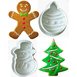 Wykrawaczki z tłoczkiem PME 3 szt. MINI ŚNIEŻYNKI