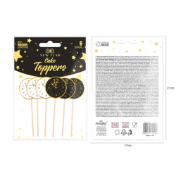 Pikery SYLWESTER 6 szt. Topper Zegary