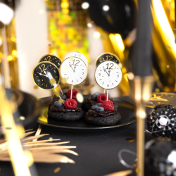 Cupcake picks NEW YEAR'S EVE 6 pcs. Topper Clocks