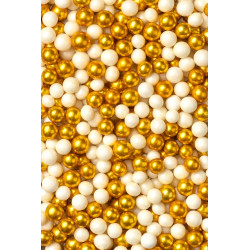 Posypka Sweet KULE 10mm Złote Białe 50g