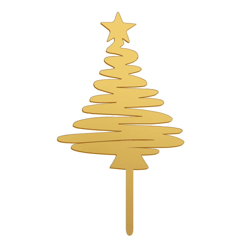 Christmas Tree Topper Plexiglass Gold