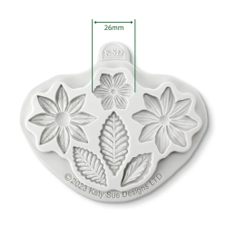 Katy Sue Silikonform mit Blumen und Blättern