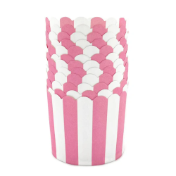 Cup cups, 12 pcs, Pink Rigid Stripes