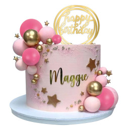 Topper BALLS Fuchsia Matt Cake decoration 20 pcs