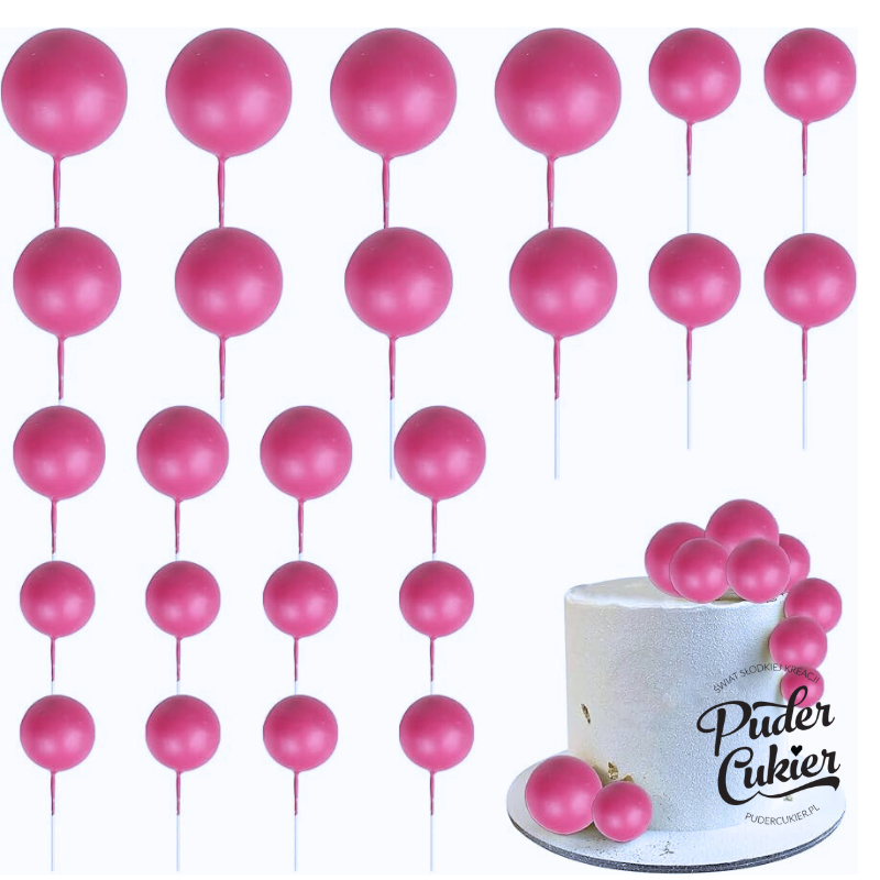 Topper BALLS Fuchsia Matt Cake decoration 20 pcs