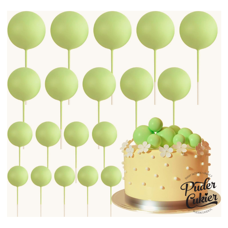 Topper BALLS Lime Mat Cake decoration 20 pcs