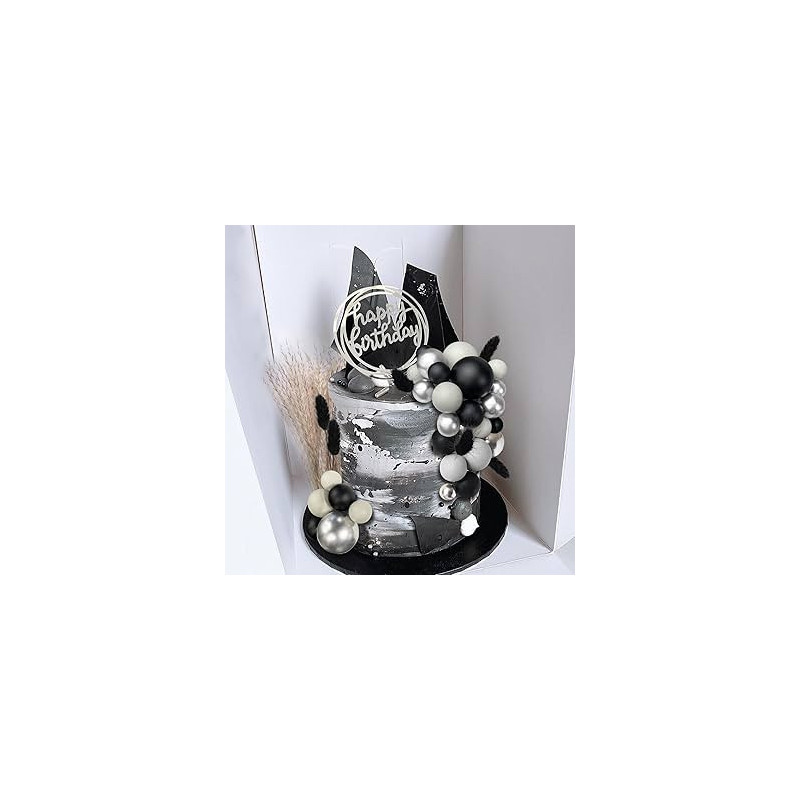 Topper BALLS Gray Matt Cake decoration 20 pcs
