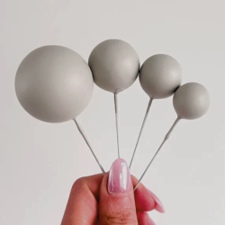 Topper BALLS Szürke Matt Tortadísz 20 db