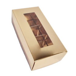Cardboard box for 4 pralines Golden Praline box