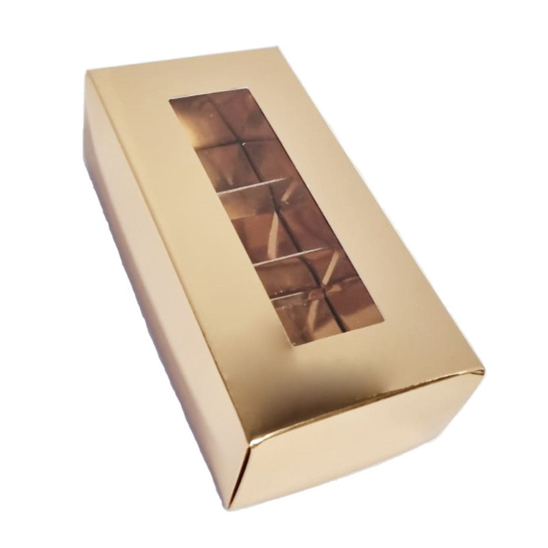 Cardboard box for 4 pralines Golden Praline box