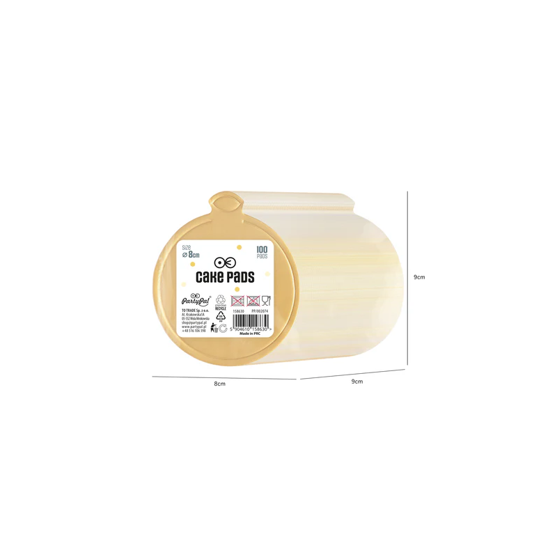 Banquet tray gold 10 cm round 100 pcs tray pad