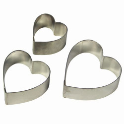 PME cutter - metal SMALL HEARTS Flower lily 3 pcs