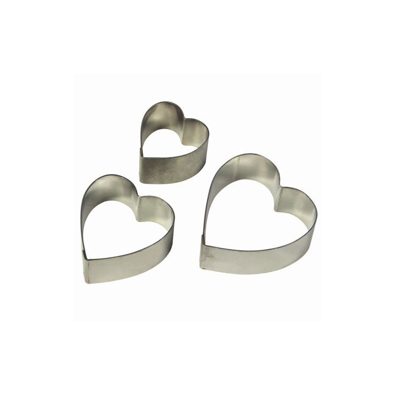 PME cutter - metal SMALL HEARTS Flower lily 3 pcs