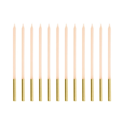 PD Candles Tall Beige 12 pcs. Elegant 14 cm Pale Pink