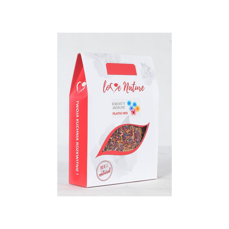 Kwiaty jadalne Love Nature Płatki MIX 50g nagietek, chaber, róża