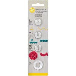 Író- és dekorálókészlet 3 db hegygel és Wilton adapterrel 3, 18, 104
