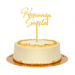 Topper ZŁOTE KRYSZTAŁY Ozdoba na tort