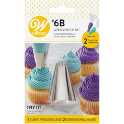 BIG LARGE no. 6B star Wilton + 2 bags