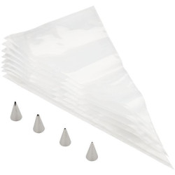 Set zum Dekorieren von Keksen, 4 Spritztüllen und 8 Spritzbeutel