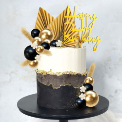 Topper BALLS XXL Gold Black Cake decoration 108 pcs