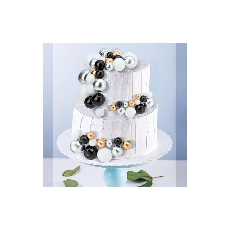 Topper BALLS XXL White Gloss Cake decoration 108 pcs