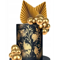 Sada na tortu Topper Balls Golden Palms Fans