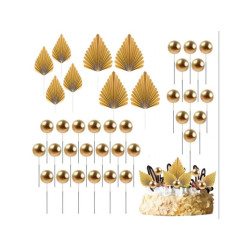 Topper BALLS Golden Palms Fans Cake set
