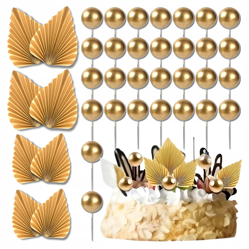 Sada dortů Topper KOULE Golden Palms Fans