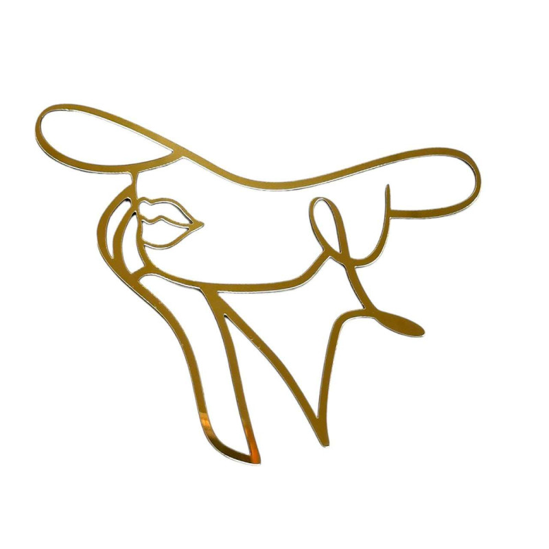 Linear Topper Woman's Face Gold Woman Hat