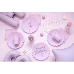 Happy Birthday Topper Acrylic purple 18 cm large
