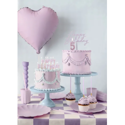 Happy Birthday Topper Acrylic purple 18 cm large