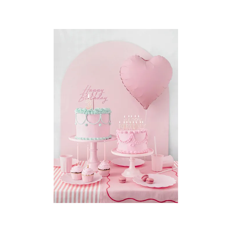 Happy Birthday Topper Acrylic pink 18 cm large