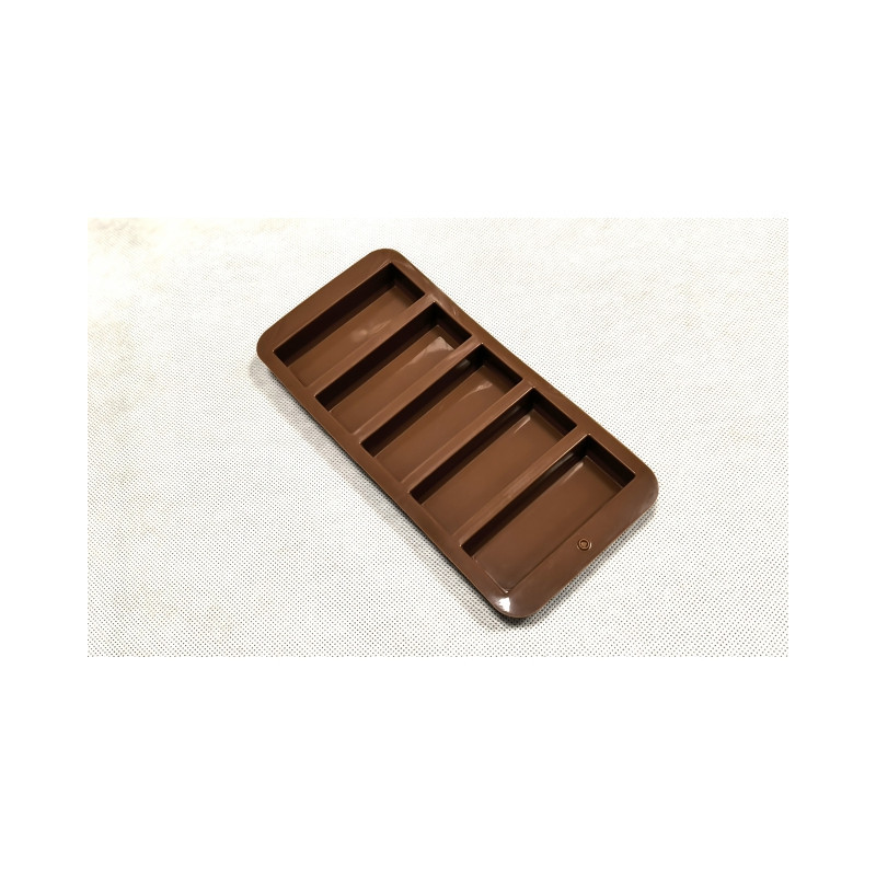 Tiefe Silikonform für Riegel, 5 Schlitze, 9 x 3 cm, Dubai
