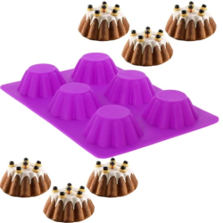 Forma silikonowa do pieczenia na muffiny babeczki 6 gniazd