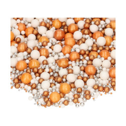 FC posypka Soft perličky Mix Glamour Vibes 80g zlato stříbrná bílá