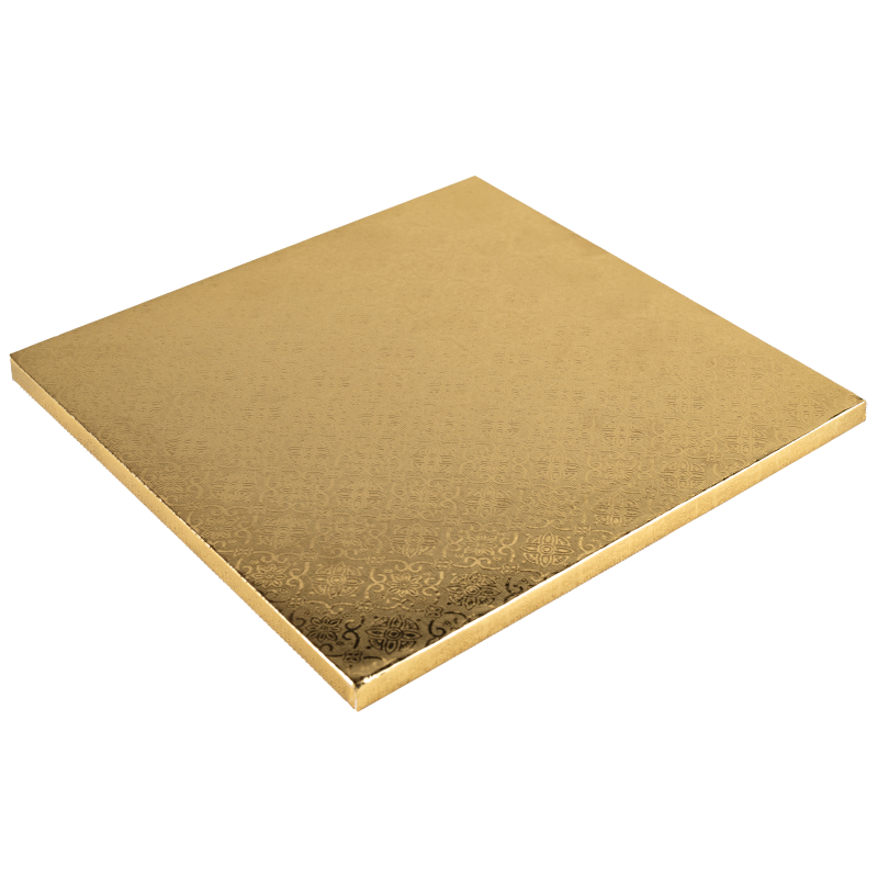 Julita cake board 12 mm rigid gold square 30 cm