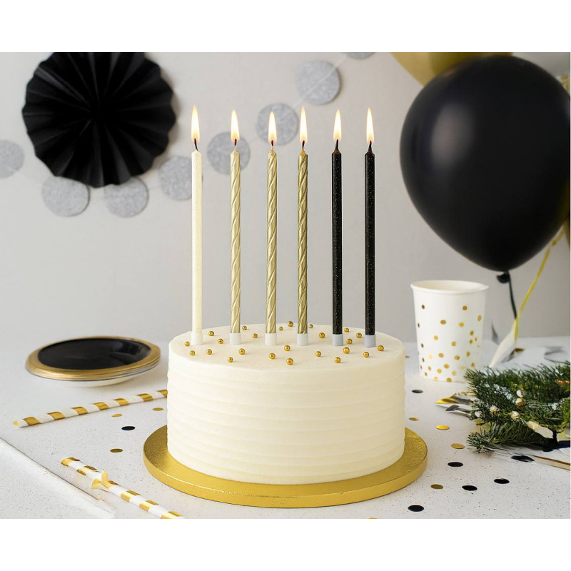 Tall candles Bright Pastel Gold 6 pcs gold