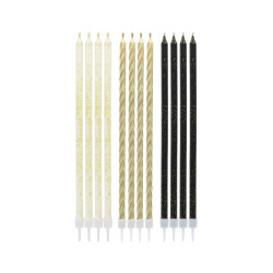 Hohe Kerzen Bright Pastel Gold 6 Stück gold