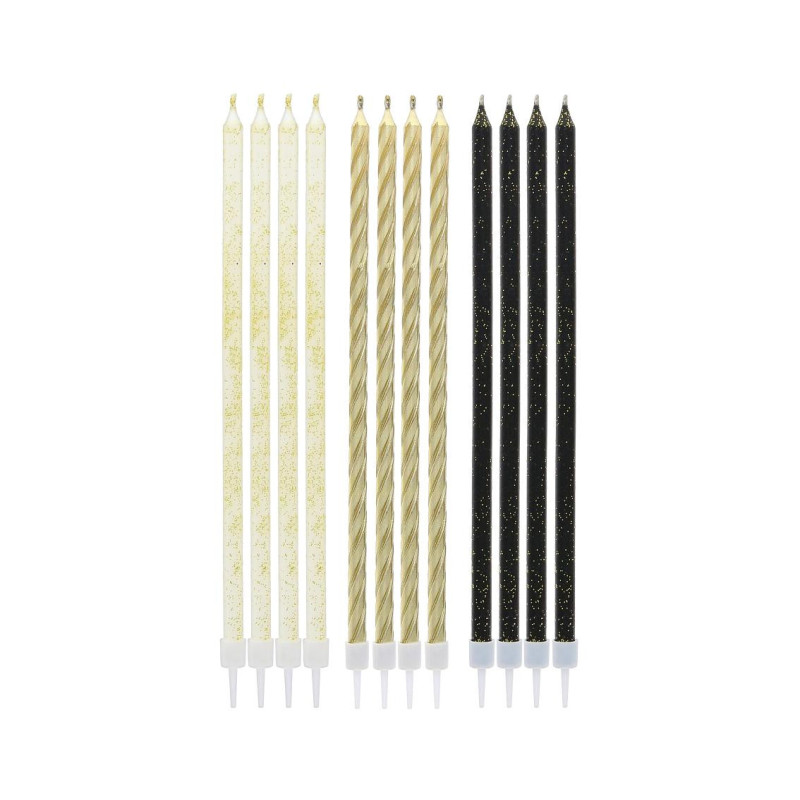 Hohe Kerzen Bright Pastel Gold 6 Stück gold