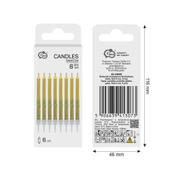 Tall candles Bright Pastel Gold 6 pcs gold