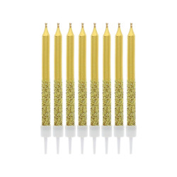 Hohe Kerzen Bright Pastel Gold 6 Stück gold