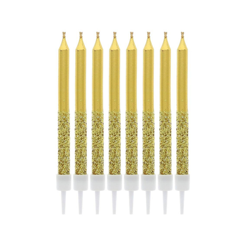 Tall candles Bright Pastel Gold 6 pcs gold