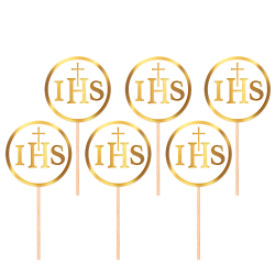 IHS Kommunion Kuchen Dekorationen 6 Stk.