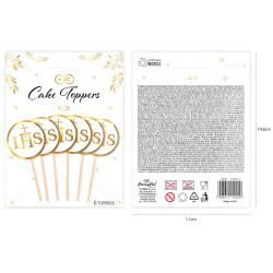 Pikery DIAMENTY ZŁOTE 6 szt. Plakietki na babeczki