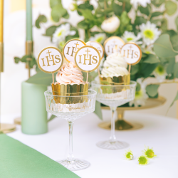 Pikery DIAMENTY ZŁOTE 6 szt. Plakietki na babeczki