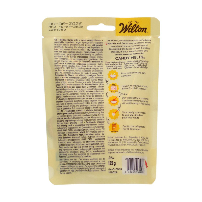 Dropsy czekoladowe Wilton Candy Melts ŚNIEŻNOBIAŁE 125g