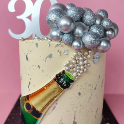 Topper KULE Srebrne Brokatowe Ozdoba na tort 20 szt mocno się mienią