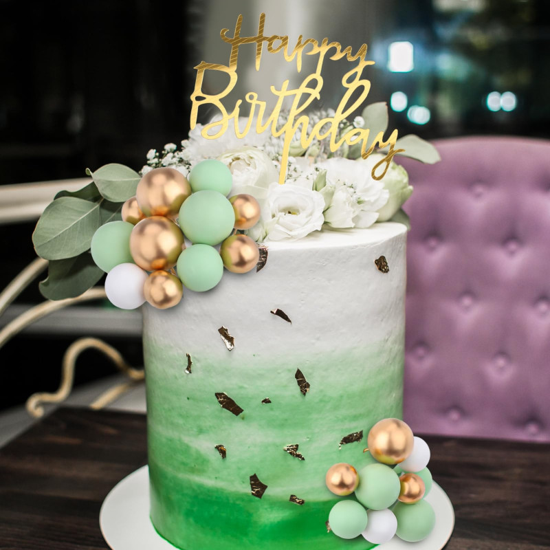 Topper BALLS Light Green Matt Cake decoration 20 pcs